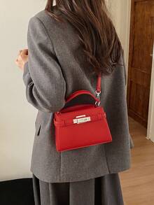 Women's Mini Fashion Versatile Color-Block Casual Handbag - Red - View 3