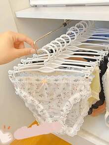 10 Packs, Pants Hangers, Coat Hangers, Seamless Non-Slip Retractable Wardrobe Storage Hangers, Pants Clips - Black - View 5