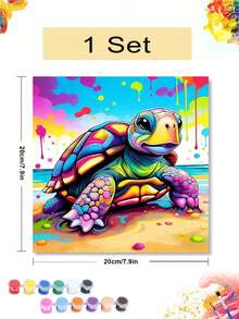 1Pc/4Pcs Colorful Animal Graffiti Theme DIY Oil Painting By Numbers Painting Crafts Adult Home Decoration Holiday Gifts - 20x20 - View 9