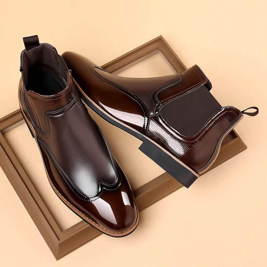 Men's British Style Ankle Boots, Vintage Handmade Boots, High-Top Chelsea Boots