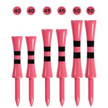 FINGER TEN 竹製高爾夫球座 1 1/2、1 3/4、2 英吋 30 入超值裝，亮色條紋款，高度一致，高爾夫練習場與球場練習配件 - 玫瑰紅 - 查看 1
