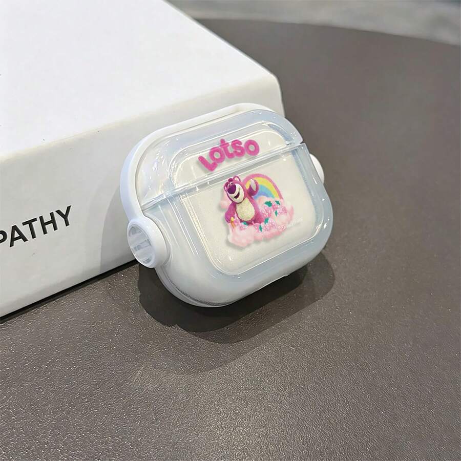 迪士尼皮克斯 Lotso AirPods Pro 保護殼 可愛彩虹雲朵草莓熊 透明防震殼 附旋轉支架 適用於 AirPods 1/2/3/4 及 Pro/Pro 2 代 適合新款 AirPods Pro 3 聖誕襪禮物 送女友 - Transparent - 查看 1