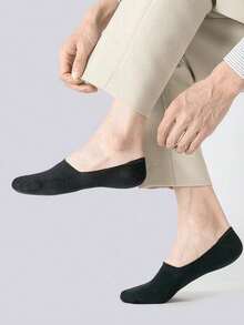 5/10 Pairs (Randomly Shipped) Plus Size Men's Non-Slip Silicone Heel Invisible Short Socks, Suitable For Daily Or Sports - Multicolor - View 6
