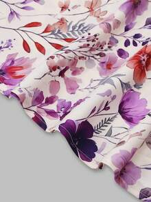 Women's Elegant Printed Dress With Long Sleeve Jacket, Graceful 2-Piece Set For Date, Commute, And Daily Wear Vacation - Multicolor - View 6