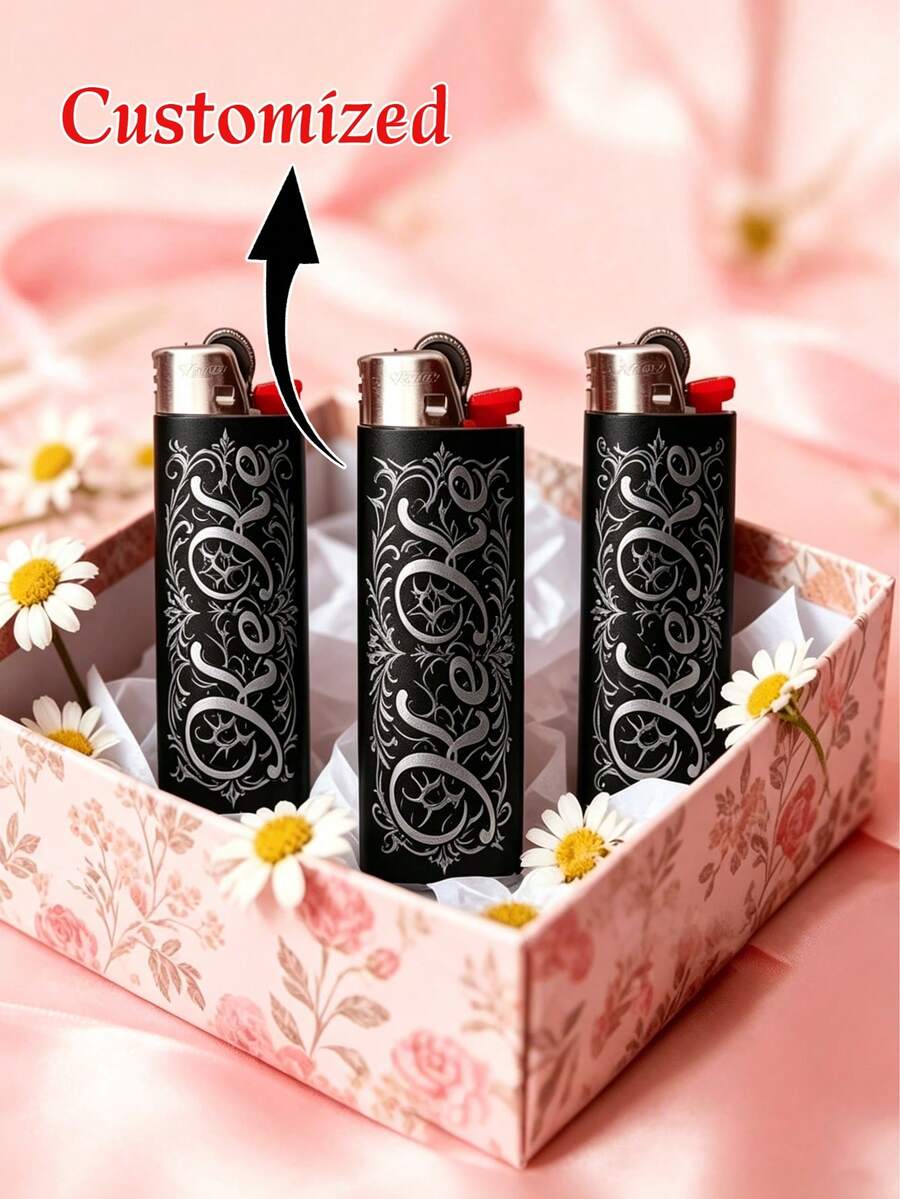 1/3/6pcs Customized Stickers, Personalized Lighter Packaging Stickers, Personalized Pocket Lighter Decoration, Customized Lighter Advertising, Promotional Gift Customization, Can Print Logo And Slogan, Suitable As A Gift (Lighter Not Included)