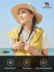 CAMEL CROWN Outdoor Casual Sports Fishing Hat, Wide Brim Sun Protection Hiking Hat - Khaki - View 2