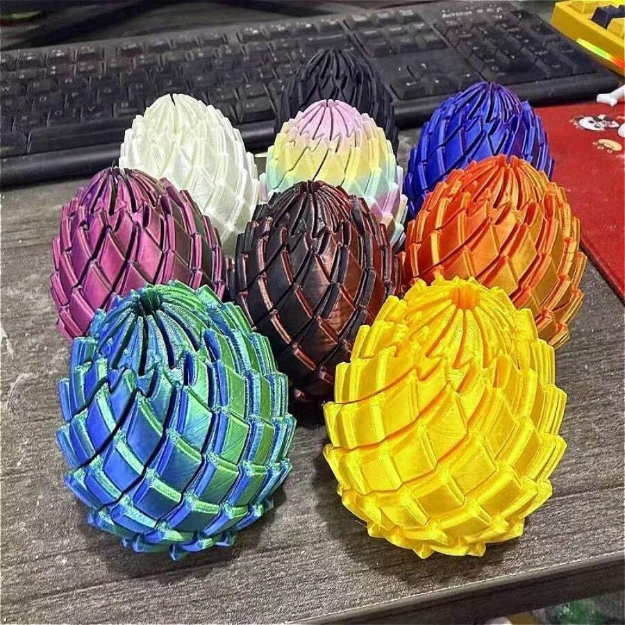 1/2件裝龍蛋旋轉玩具，適合3D列印指尖紓壓神器，含龍蛋膠囊，可收納紓壓小物件