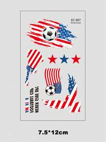 8pcs USA Football Face Temporary Tattoos, Waterproof National Flag & Football Tattoo Stickers Suitable For Sports Celebration Parties, National Flag Sports Events Tattoo Stickers For Adults Body Art - Multicolor - View 5