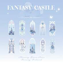 10pcs/Pack Pearlescent PVC Bookmarks. Dreamy & Soft Theme. Sparkling Castle & Butterfly Patterns. High-Quality Appearance, Ideal As Fresh Reading Markers And Bookmarks. Perfect Gift And Holiday Choice. Back To School Season. - Multicolor - View 15