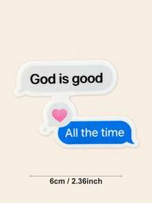 1PC "God Is Good All The Time" Christian Sticker, Text Bubble Faith Decal For Bible Journaling, Aesthetic Inspirational Scripture Sticker For Water Bottle, Religious Gift For Girl & Teens - Multicolor - View 2