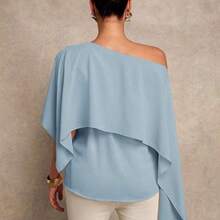YYRR MaterniChic Blusa elegante de unicolor y casual con bajo asimétrico para embarazadas en verano - Rosa vieja - Ver 11