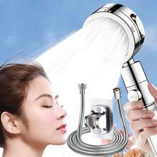 3-Mode High Pressure Handheld Shower Head Set - Filtered Water-Saving Shower Head With Stop Button And Anti-Clogging Nozzles, Includes 59-Inch Hose And Wall Mount Bracket, Suitable For Low Water Pressure Homes - Shower Head - View 10