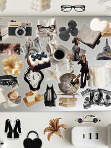 59pcs Female White-Collar Sticker Decorations For Scrapbook, Diary, Planner, Phone Case, Guitar, Luggage, Skateboard, Water Bottle, Envelope, Greeting Card Sealing - Multicolor - View 1