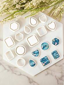 Cetakan Tanah Liat Berbentuk Geometris, Cetakan Tanah Liat Polimer yang Cocok untuk Anting-Anting Bingkai Berlapis, Sempurna untuk Perhiasan Gaya Minimalis, Modern, dan Boho, Menambah Kedalaman dan Dimensi pada Kerajinan Tangan - geometri - View 10
