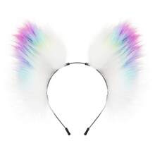 Tiara de Cabeça de Raposa Estilo Tech Colorida, Acessório de Fantasia de Pelúcia de Animal Legal, Arco de Cabelo Estilo Punk para Festa - B - Visão 3