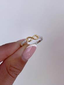 1 Stück 925er Sterlingsilber Unendlichkeits-Diamantring, mehrere Größen erhältlich, geeignet für coole Mädchen und Frauen, ideale Wahl als Date-Geschenk oder exquisiter Schmuck - Unendlichkeitsring - Übersicht 6