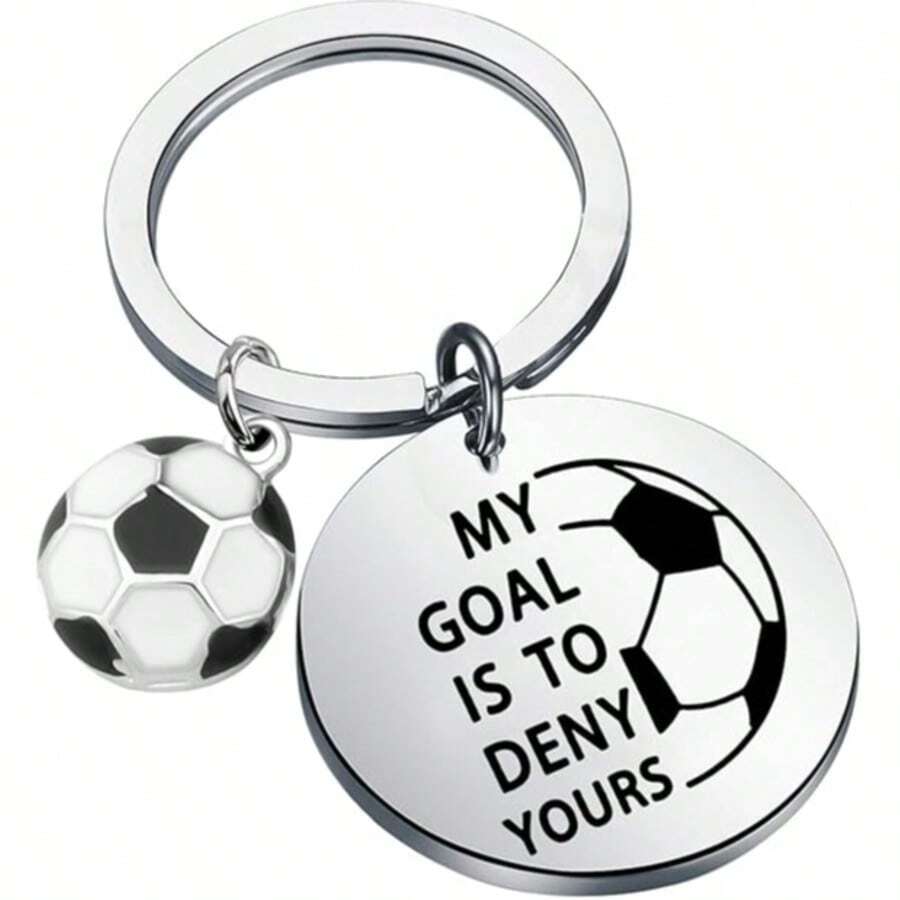 Stainless Steel Pendant With Sports Style Design, World Cup Football Pattern, Dual-Use Keychain And Decoration, Wear-Resistant And Scratch-Resistant, Also Suitable As Pet Collar Accessory To Create Personalized Pet Tag - Multicolor - View 1