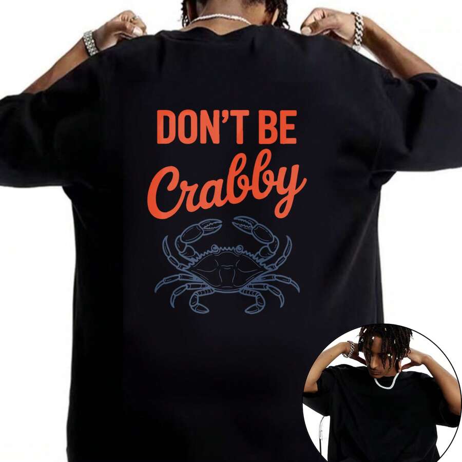 T-shirt décontracté pour homme à motif crabe - une tenue d'été idéale, un cadeau parfait pour les amis et la famille.