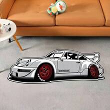 1 pieza Alfombra decorativa de coche de carreras, Alfombra decorativa de diseño genial, Alfombra de moda creativa versátil, Adecuada para dormitorio, sala de estar, decoración del hogar, Alfombra de sala de estar, Decoración de dormitorio, Alfombra pequeña, Alfombra de moda creativa, Alfombra de sala de estar, Alfombra pequeña de sala de estar, Alfombra de dormitorio, Alfombra de exterior, Alfombra lavable - Multicolor - Ver 4