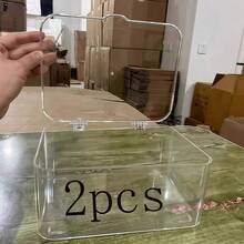 1個/化妝品收納盒，冰箱面膜收納盒，防塵防水附蓋護膚品收納櫃，香水收納架，適用於冰箱收納，配件髮飾收納，廚房工具整理，校園用品分類 - 無色 - 查看 4