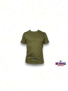 IMPALA T-Shirt Made Of 100% High-Quality Cotton, This T-Shirt Guarantees Exceptional Softness To The Touch, Round Neck With "Dad Special Edition Hero Emblem" Print And Short Sleeves - 軍綠色 - 查看 3