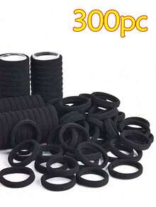 50/100/200 Pcs/Set Fashionable Minimalist Black Basic 4cm/1.57 Inch Solid Color Elastic Hair Bands, Suitable For Women And Girls Casual Wear, Hair Ties, Hair Ropes Ponytail - Multicolor - View 21