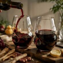 4/6-Piece Set Of 17oz/503ml, Spiral Design Crystal Handleless Wine Glasses, Red Wine Glassware, Creative Japanese Style Glass Cups, Household Drinking Cups, Tea Cups, Ideal Choice For Wine Enthusiasts And Special Occasions. - 玻璃杯 - 查看 5