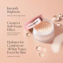 Laura Mercier 透明散粉 無滑石粉定妝粉 極致柔焦提亮 #Rose (適合淺至中膚色) 20g/0.7 Oz | 蜜桃粉色素提亮並校色 | 長效持妝 | 自然妝感 | 無滑石粉 | 幫助保濕與柔焦肌膚 | 控油 | 適合中性至乾性肌膚 | 節日禮盒 - Rose - 20g - 查看 3