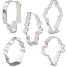 Cortadores de Galletas 5 - Piezas Conjunto de Cortadores de Helado y Postres con Librito de Recetas, Cono de Helado, Cono de Helado Suave, Paleta, Sundae de Helado - inicial - Ver 9