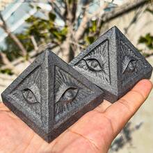 A Natural Shenning Stone Devil's Eye Crystal Pyramid, A Multi-Faceted Cubic Quartz Jewelry, Perfect For Crystal Collection And Gift Giving. - Evil Eye - View 6