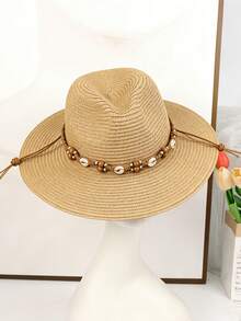 1 pieza Sombrero de vaquero de paja bohemio / Vacaciones en la playa / Unisex / Accesorio para mujer, Regalo de cumpleaños para amigos - Multicolor - Ver 3