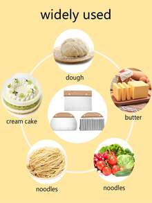 1pc Stainless Steel Wooden Handle Slicer, Corrugated Potato Slicer,Vegetable Chopper For Potato,Multifunctional Dough Cutting Scraper With Scale,Durable Crinkle Cut Potato Chip Maker,Semi-Circular And Rectangular Baking Scraper,Cake And Pizza Cutter - Multicolor - View 9
