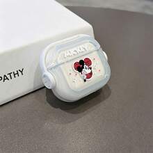 Disney Classic Mickey Mouse Clear AirPods Pro Case Retro Comic Style Mickey Transparent Shockproof Shell With Rotating Bracket Compatible With AirPods 1/2/3/4 And Pro/Pro 2 Nd Generation Suitable For New AirPods Pro 3 Stocking Stuffers The Girlfriend. - Transparent - View 1