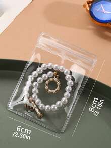 100/30/10pcs PVC Transparent Sealed Jewelry Bags, Jewelry Storage Bags, Small Transparent Jewelry Bags, Used For Storing Souvenirs. - Transparent - View 6