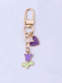 1 buah Gantungan Kunci Bunga Tulip Enamel Baru untuk Wanita dan Anak Perempuan, Liontin Gantungan Kunci untuk Tas Tangan dan Ponsel, Dekorasi Kalung DIY, Liontin untuk Gantungan Kunci, Hadiah. - MultiWarna - View 8
