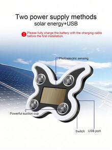 Solar Powered Butterfly Car LED Ambient Light, Neon Glowing Butterfly Car Window Decoration Light, 3.7V 300mAh Battery Powered, Suitable For Car Rear Window, Side Window, Interior Space And Low Light Environment Use, Auto-On In Low Light, Vibration Sensing Light, Easy Installation Without Wiring, Lightweight And Compact, Enhances Romantic Atmosphere And Personalized Decoration Effect, Suitable For Couple Dates, Night Travel, Self-Driving Trips, Camping Trips, Holiday Decor And Daily Car Interior Decoration - A - View 5