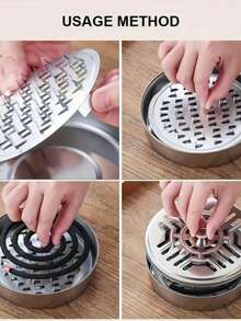3pcs Stainless Steel Mosquito Coil Holder Set, Portable With Lid And Handle, Compact Design, Suitable For Indoor And Outdoor Use - Multicolor - View 3