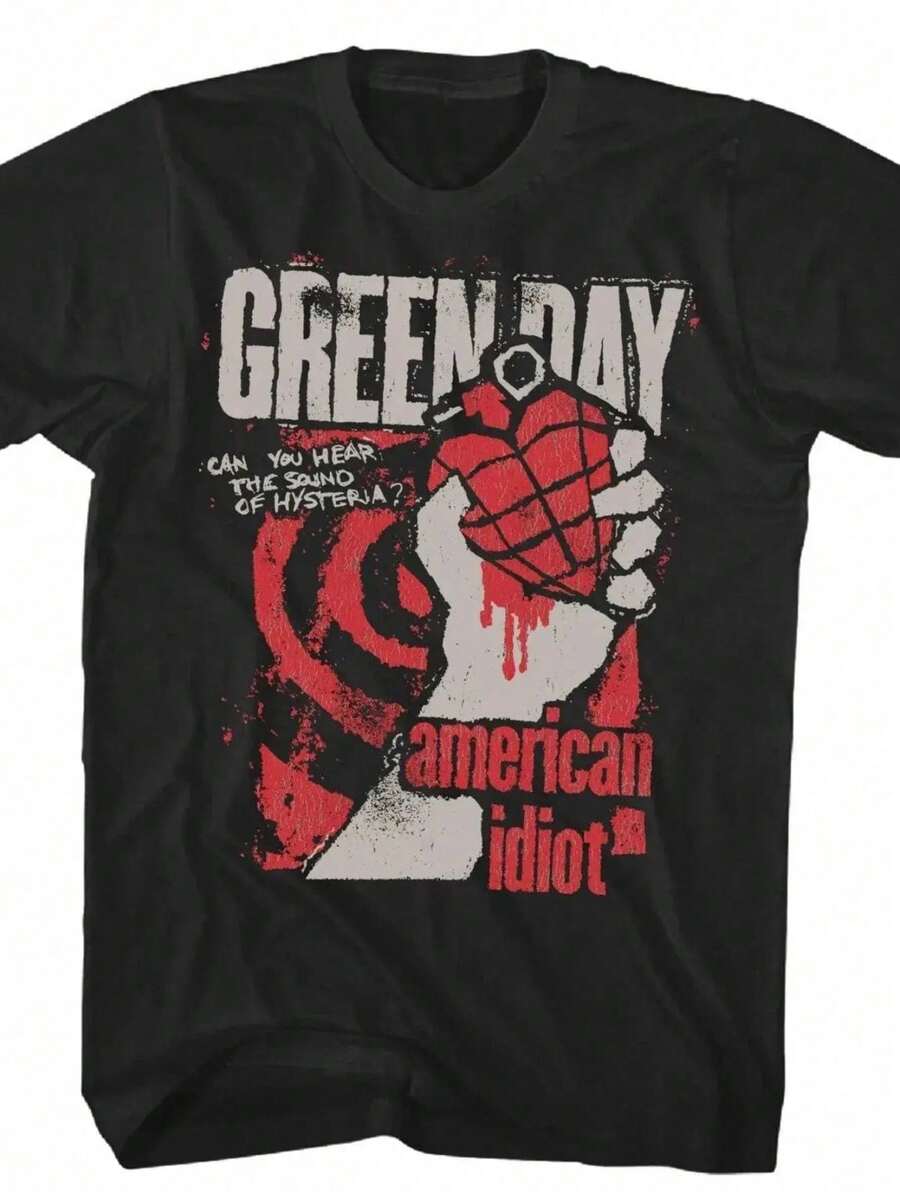 2026 Summer New Arrival [100% Cotton] Men's Queens Of The Stone Age Band T-Shirt, Vintage American Rock Music Cotton Tees, Printed Summer Tees, Oversized Tees. Loose, Casual, Fashionable, Suitable For Commuting, Daily Wear - 黑色 9 - 查看 1