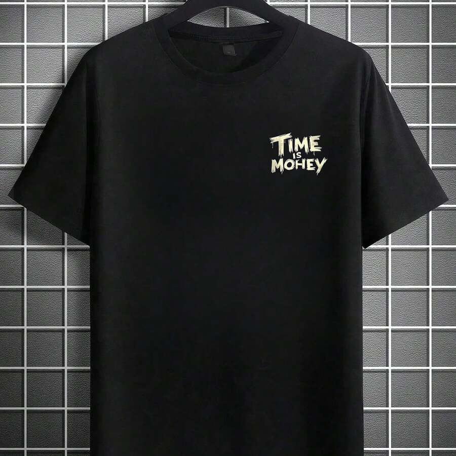 Men's Heavyweight 100% Cotton T-Shirt - 黑色 - 查看 1