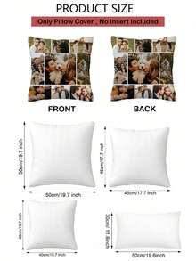1pc Customizable Double-Sided Printed Pillow Case, Personalized Pattern DIY Pillow Case, Birthday Gift - Beige - View 7