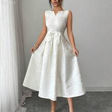 Women Long Dresses - Apricot - View 5