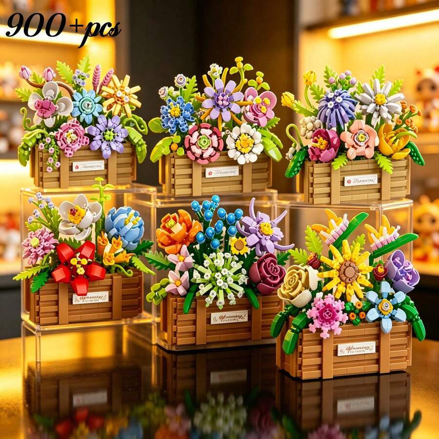 浪漫“永不凋谢”积木花篮,无需浇水,永不枯萎,采用ABS树脂材质,适用于书桌、门厅、客厅、办公室等多种场景,营造温馨治愈的居家/办公氛围。玫瑰、向日葵、百合、丁香、满天星等多种花卉元素组合而成,造型丰富饱满,适合作为情人节、母亲节、父亲节、夏季、婚礼季、万圣节、生日等节日的礼物,纯手工制作,饱含真挚情感。 - 彩色 - 查看 1