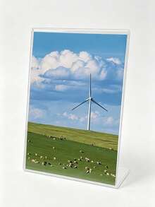 2pcs Acrylic Sign Holders, Transparent Plastic Display Stands, Transparent T-Shaped Plastic Display Stands, Picture Frame Display Stands, Suitable For Brochures, Menus, Flyers, Papers, Photos, Business Cards, Office Or Desktop Stands - Multicolor - View 4