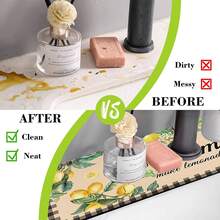 1pc Kitchen Lemon Sink Faucet Water Absorption Pad, Drainage Pad, Kitchen, Bathroom Sink, Countertop, Drainage Pad, Diatomite Washbasin, And Cuttable Quick-Drying Pad. - Multicolor - View 10