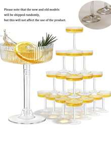 Bộ ly cocktail trong suốt, bao gồm ly Martini, ly Champagne và ly Cocktail, thích hợp cho tiệc sinh nhật, Ngày Valentine, Lễ Phục Sinh, đám cưới, lễ hội và các buổi dã ngoại, v.v. / Bộ đồ ăn cao cấp và trang nhã, lý tưởng cho đám cưới, các sự kiện cocktail và trang trí quầy tráng miệng, có thể tái sử dụng và chống vỡ. - Xem 8