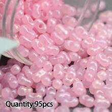 95顆 3*6mm 馬卡龍色奶油花生珠,玻璃米珠,DIY珠飾手工串珠材料組,珠飾配件 - 奶油花生珠 - 查看 21