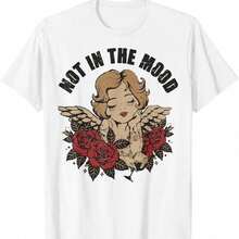 1 Piece Men's And Women's Casual American Style Loose Fit Short Sleeve T-Shirt, Thick Cotton, Summer Brand, Couple's, Personality, 180g, 100% Cotton. - 白色 7 - 查看 1
