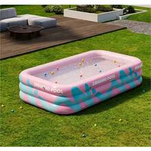 3-Layer Anti-Burst Thickened Inflatable Swimming Pool, Large Capacity Outdoor Backyard Water Play Pool, Easily Create Summer Water Park (Single Swimming Pool) - Vitality Powder - View 11