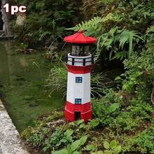 Solar Lighthouse Garden Outdoor Statue, IP44 Waterproof, Solar Outdoor Light,  1200mAh,Automatic Rotating Solar Light For Garden, Yard, Patio, Ground, Christmas Furniture Decoration, Halloween Decoration, Tabletop Decoration; Unique Housewarming Gift/1pc - SJKDT - Xem 11
