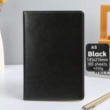 QS A4 Faux Leather Journal - 200 Pages (100 Sheets) Durable Softcover Notebook For Business & College Waterproof, Writing Book With Animal Theme - A - View 6